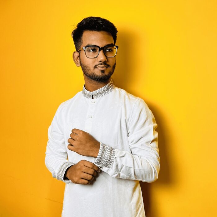 White : Intricate Hand-Crafted Panjabi - Image 1